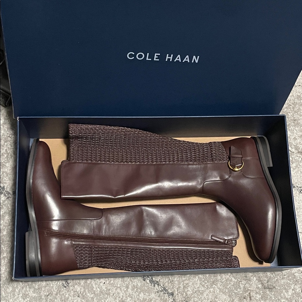 Cole Haan Dark Brown Leather Riding Boots